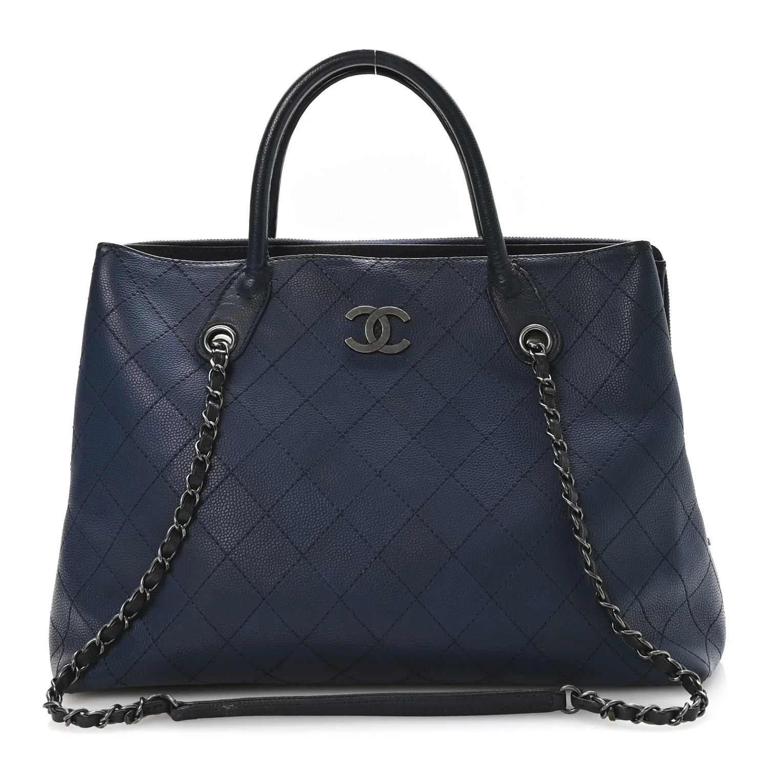 Grained Vegetal Calfskin Urban Shopping Tote Blue | FASHIONPHILE (US)