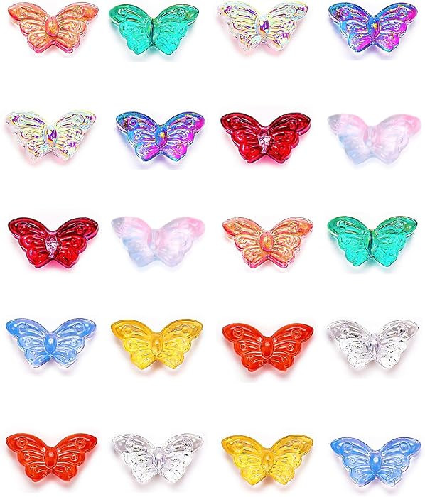 JELIEE 120pcs Butterfly Crystal Beads Bulk Spacer Beads for Jewelry Making Earring Bracelet Neckl... | Amazon (US)