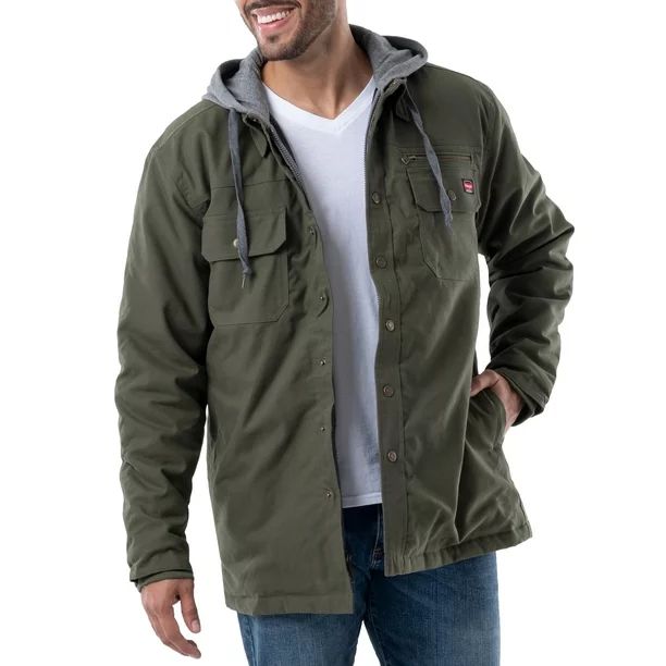 Wrangler Workwear Men's & Big Men's Quilted Lined Shirt Jacket, Sizes S-5XL - Walmart.com | Walmart (US)