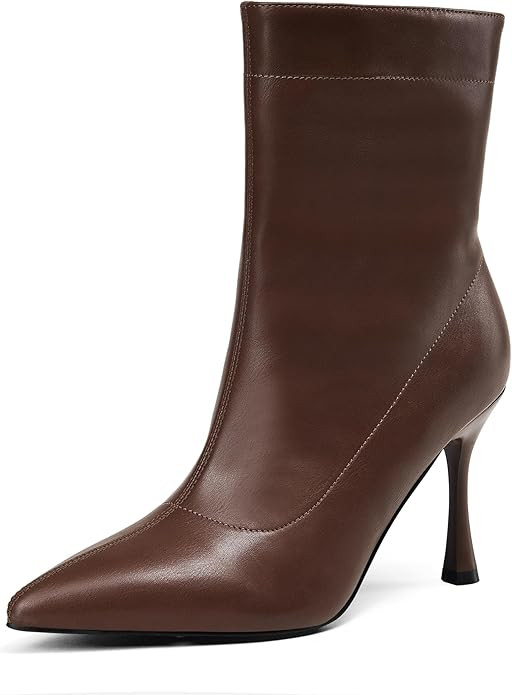 Elisabet Tang Ladies Dress Ankle boots 3.5IN Pointed toe - Mid Heel Stiletto Work Booties for Wom... | Amazon (US)