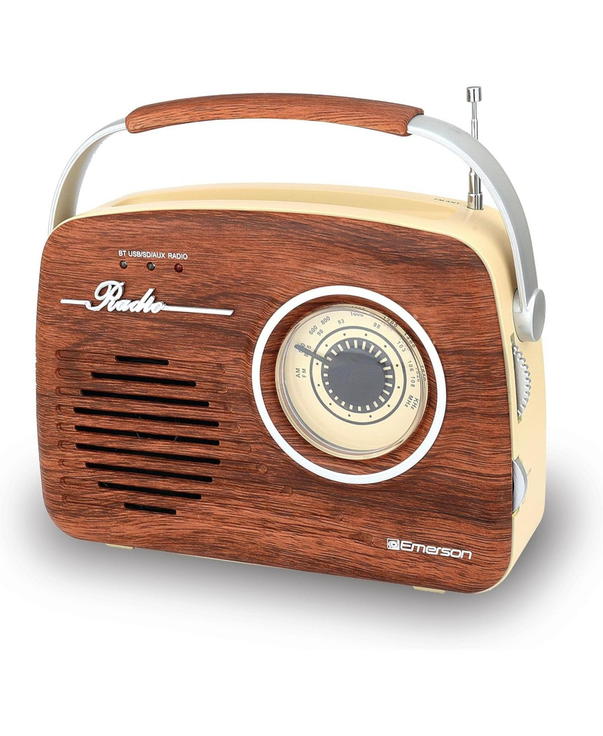 Emerson Eas-3002 Portable Bluetooth Speaker Retro Radio with Am/Fm Tuner, Usb/Aux Inputs - Brown | Macy's