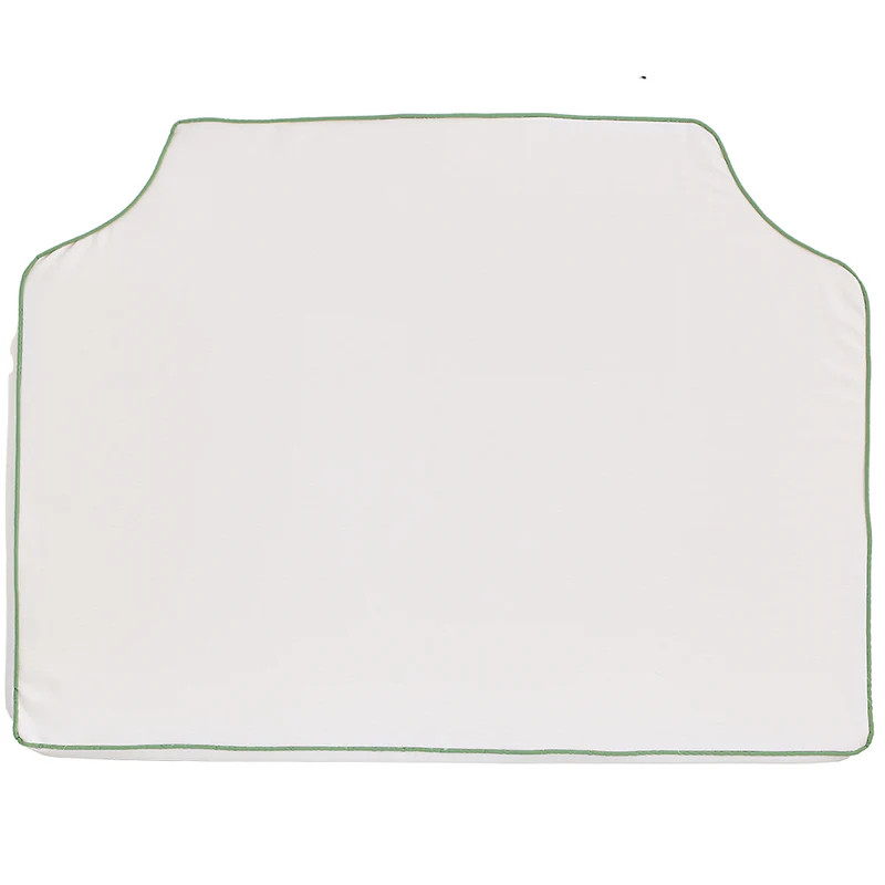 White with Celadon Pipe Headboard | Room 422