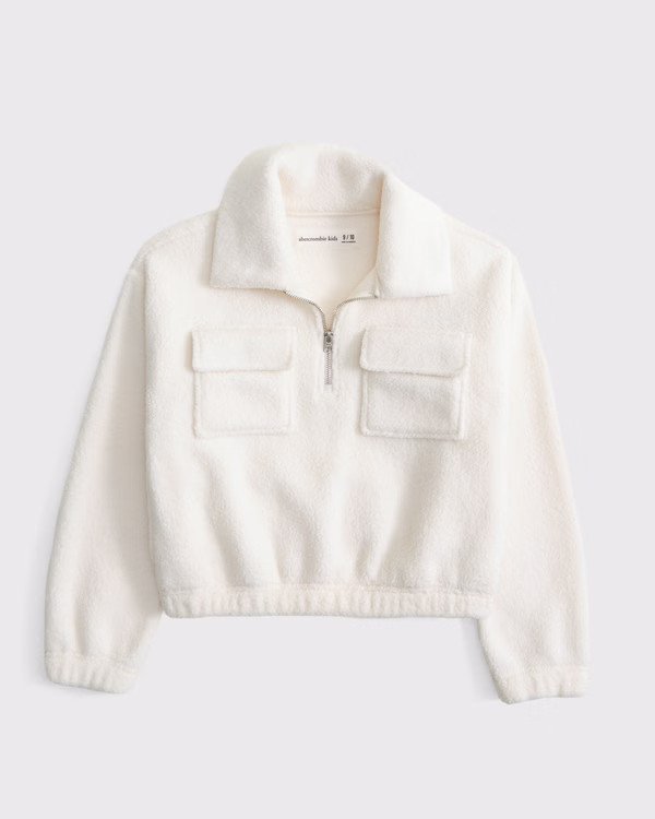sherpa collar quarter-zip sweatshirt | Abercrombie & Fitch (US)