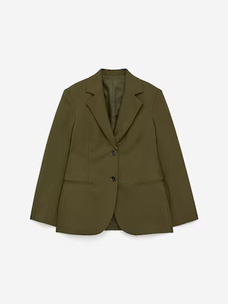 Wollblazer in Hopsack-Bindung – Khaki – Damen – ARKET DE | Arket EU