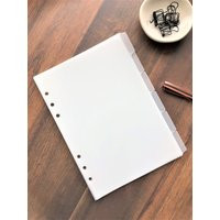 A5 Planner Dividers 6 Side Tabs - Clear Frosted Plastic | Etsy (US)