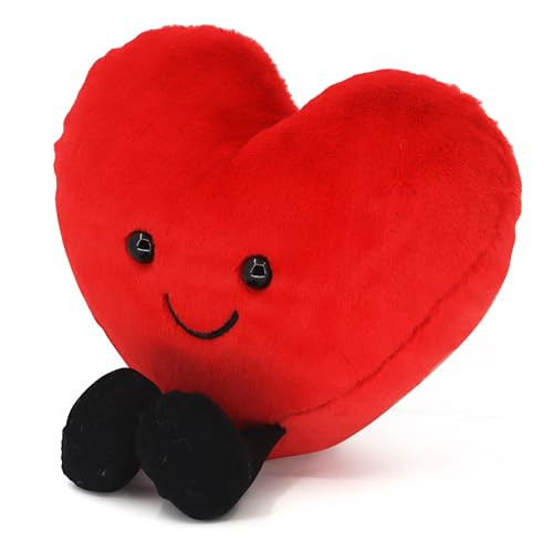 CNAANA Valentine's Day Heart Pillow,Cute Red Love Pillow Plush Toy,Valentine's Day Gifts for Girls and Boys (5 inch) | Amazon (US)