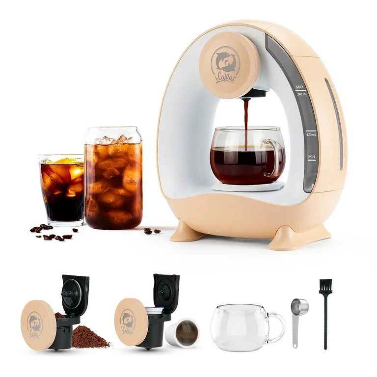 i Cafilas MINI Q Single Serve Coffee Maker Machine for Ground Coffee Low Decibel Silent No Vibrat... | Walmart (US)