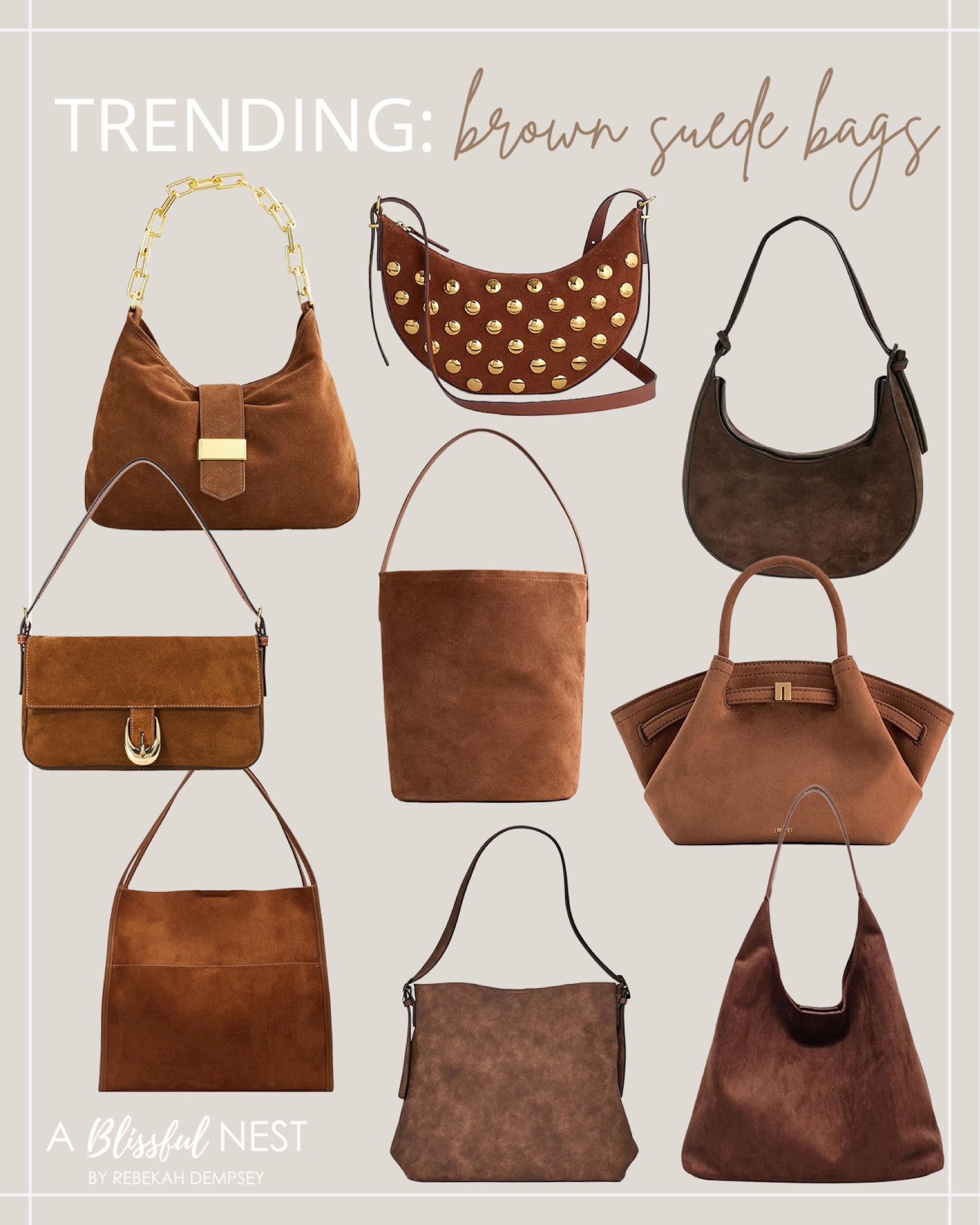 Trending for fall: brown suede bags! 

#falltrend

Fall trend. Fall fashion trend. Brown suede handbag  

#LTKStyleTip #LTKItBag #LTKSeasonal