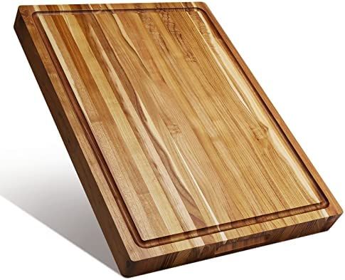 Large Teak Wood Cutting Board for Kitchen, Reversible Wooden Chopping Board With Juice Grooves an... | Amazon (US)