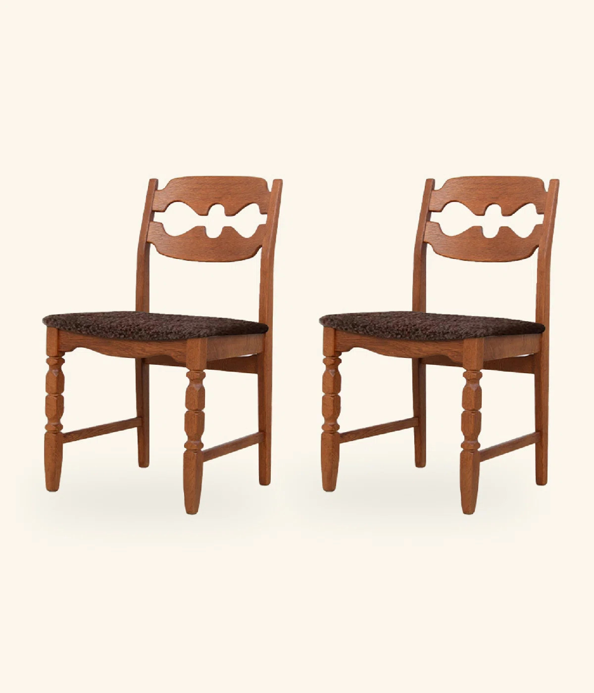 Retro And Simple Solid Wood Rubber Wood Backrest Dining Chair (Set of 2) | Wayfair North America