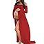 JustVH Maternity Off Shoulder Mermaid Chiffon Gown V Neck Maxi Photo Shoot Photography Dress for ... | Amazon (US)