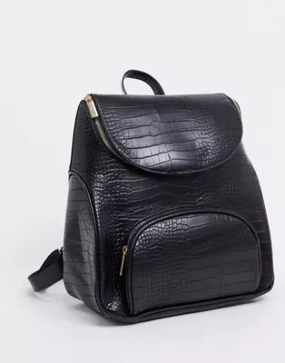 Skinnydip backpack in black mock croc | ASOS (Global)