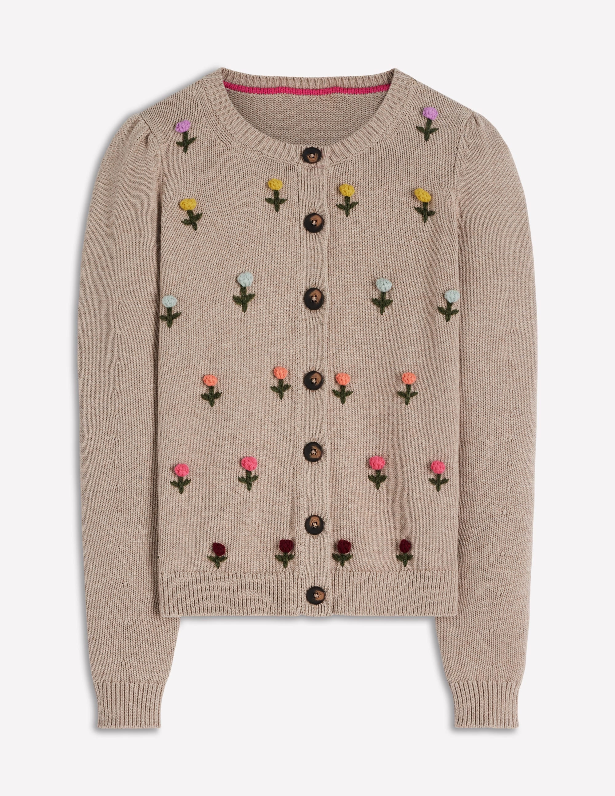 Davina Puff Sleeve Cardigan-Chinchilla Embroidery | Boden (US)