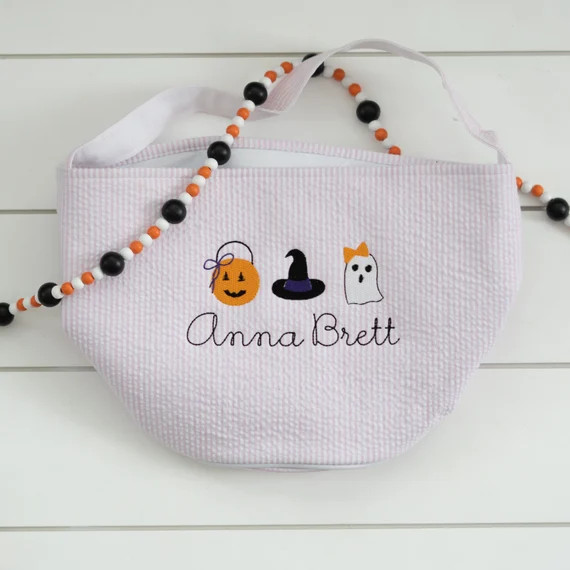 Embroidered Halloween Bucket // Personalized Trick or Treat - Etsy | Etsy (US)