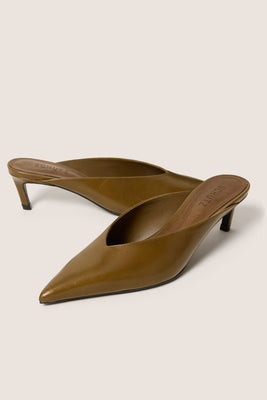 SCHUTZ Women's Loren Mid Mule, Size 7, Driedolive Green | Evereve