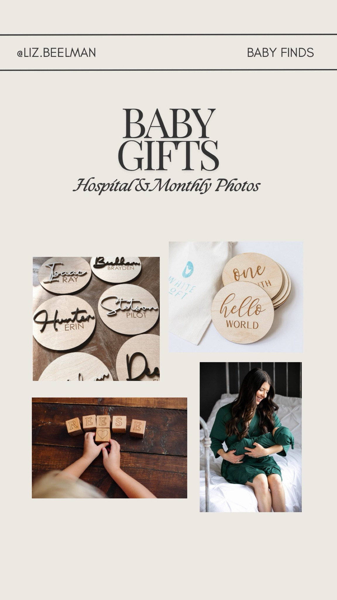 Baby gifts - for the hospital and monthly photos