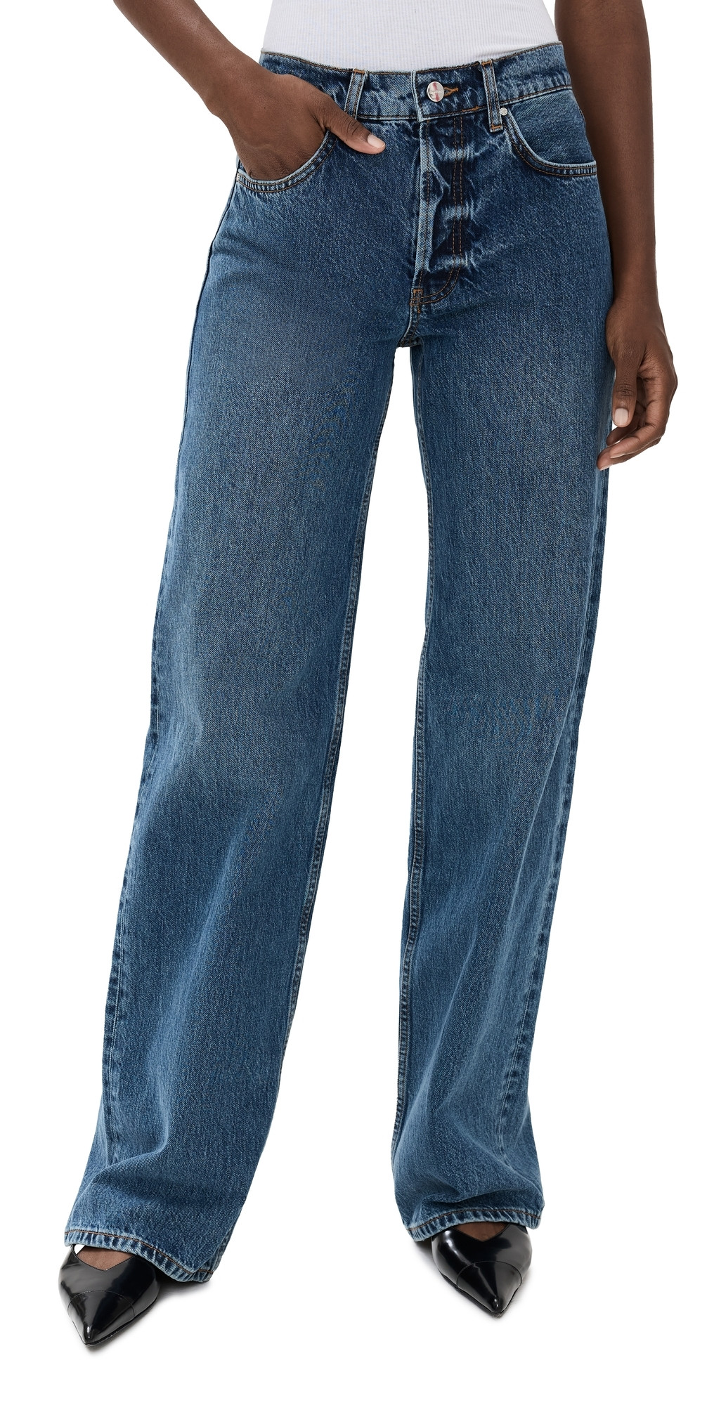 ANINE BING Hugh Jeans Washed Blue 31 | Shopbop