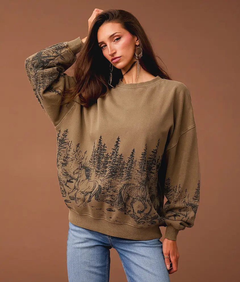 Wild Horses Oversized Pullover | Buckle