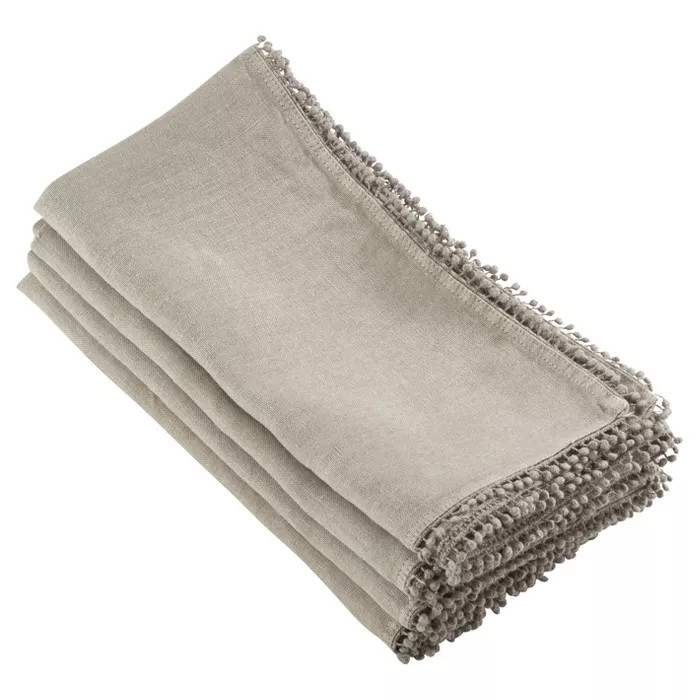 (Set of 4) PomPom Design Napkin (20") - Saro Lifestyle® | Target