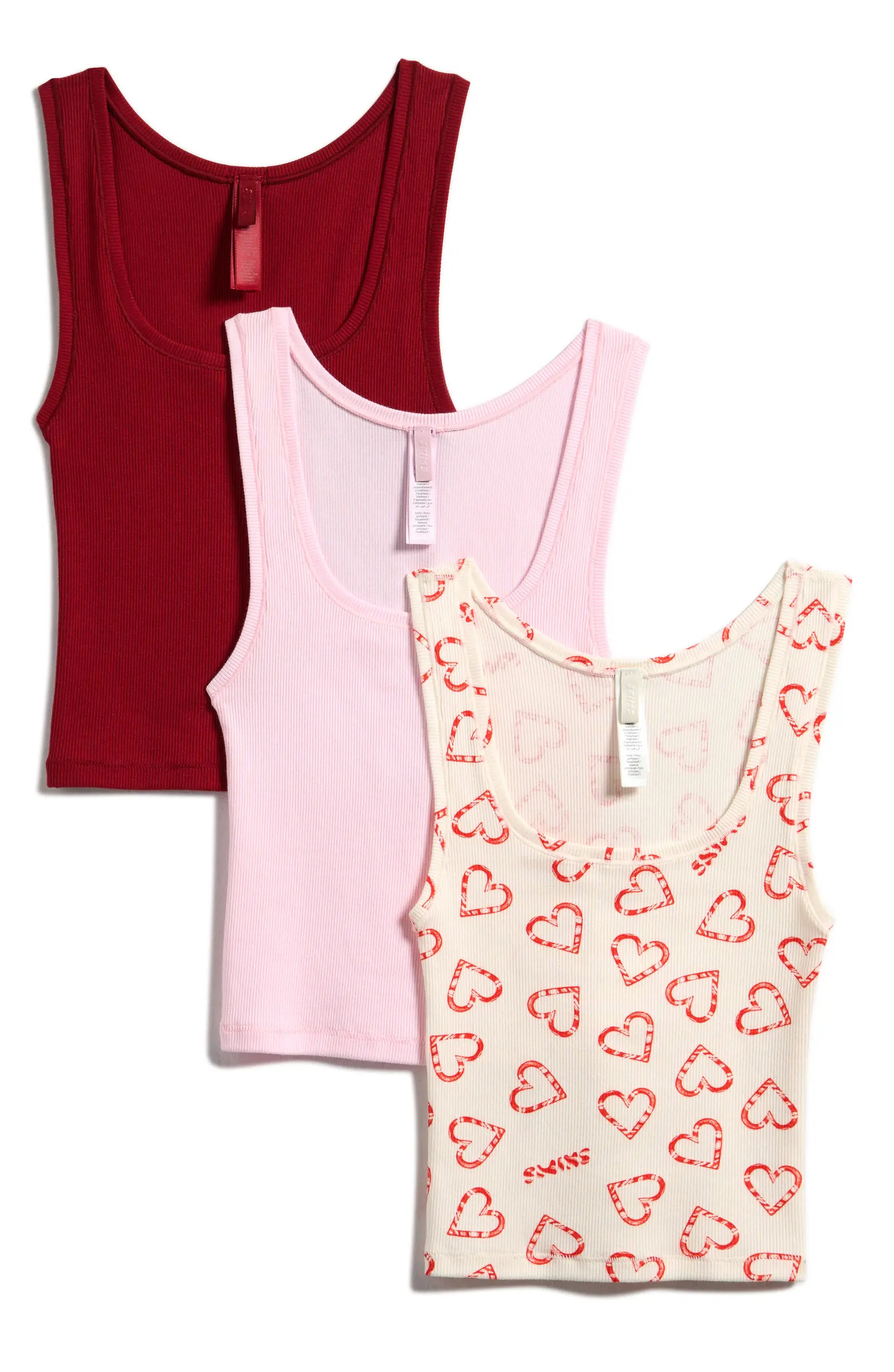 SKIMS Pack of 3 Stretch Cotton Rib Tanks | Nordstrom | Nordstrom