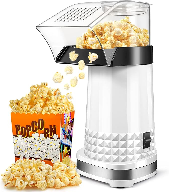 Hot Air Popper Popcorn Maker, 1200W Popcorn Machine, 4.5-Quart Air Popper for Family Movie Nights... | Amazon (US)