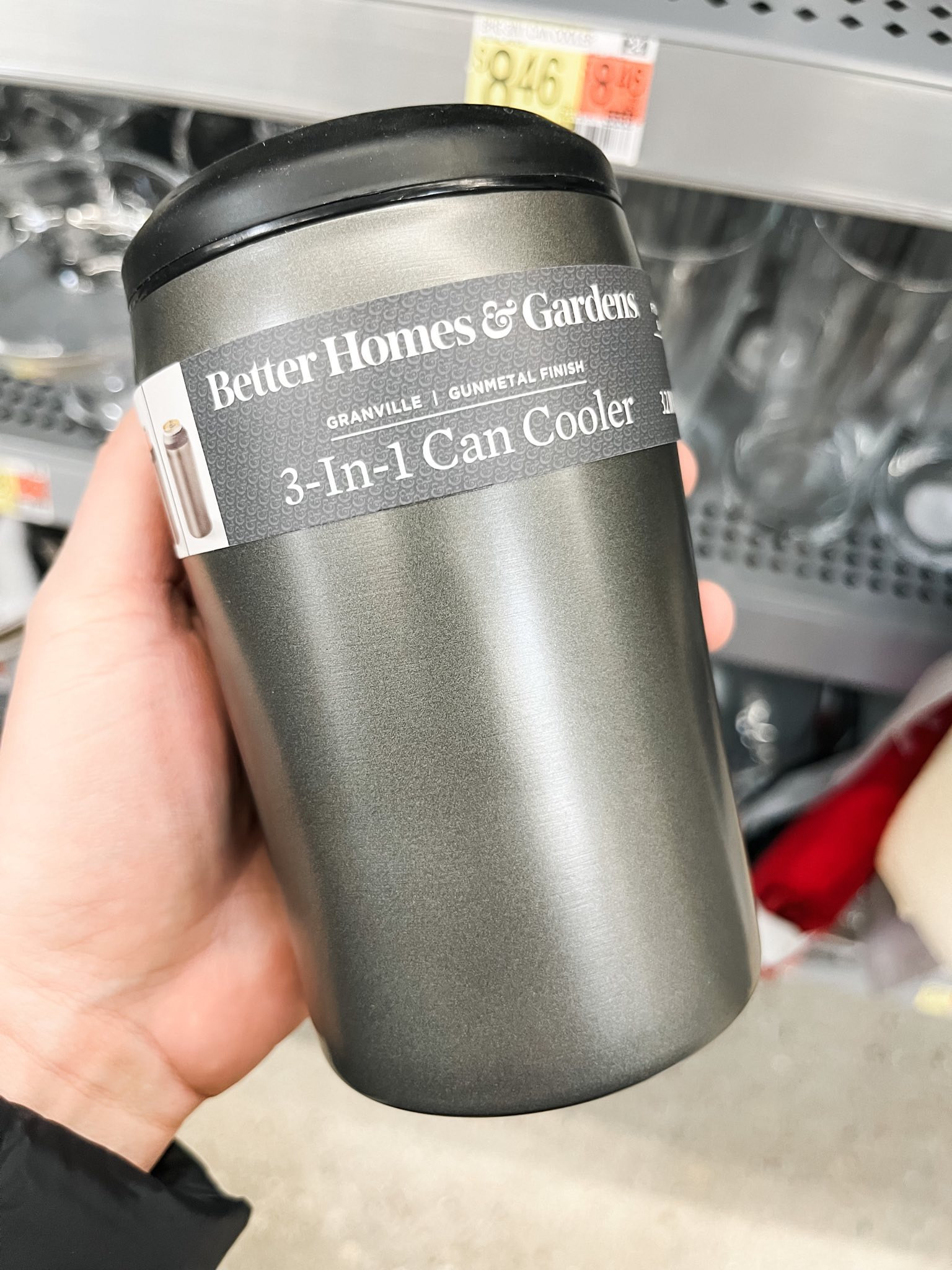 Better Homes & Gardens 3-in-1 Gunmetal Can Cooler 