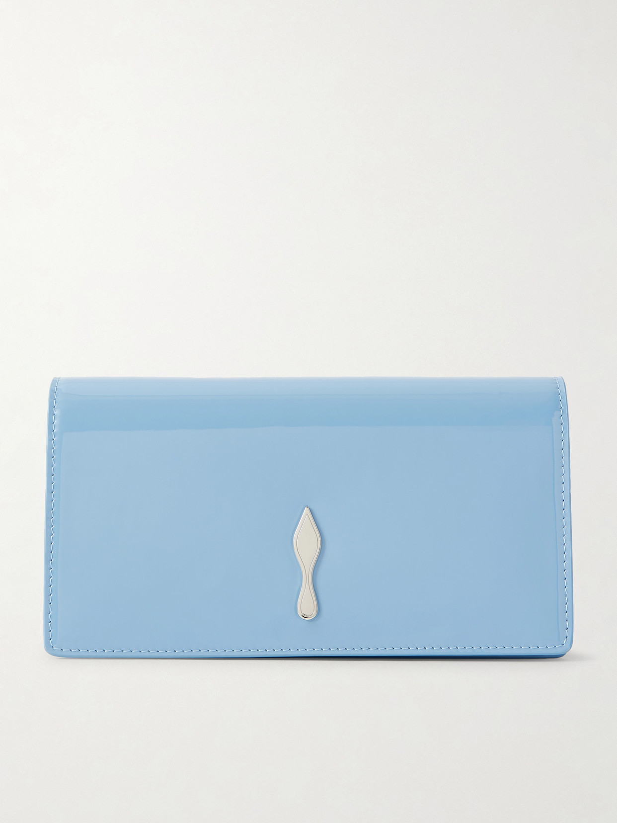 Christian Louboutin - Bettina Patent-leather Clutch - Blue | NET-A-PORTER (US)