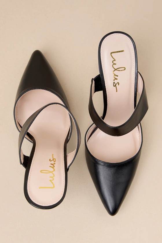 Faire Black Pointed-Toe Mules | Lulus