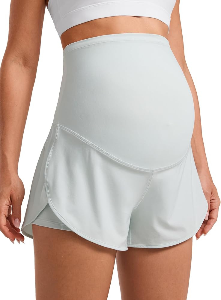 CRZ YOGA Lightweight Maternity Dolphin Workout Shorts 3'' - Soft Athletic Running Casual Womens P... | Amazon (US)