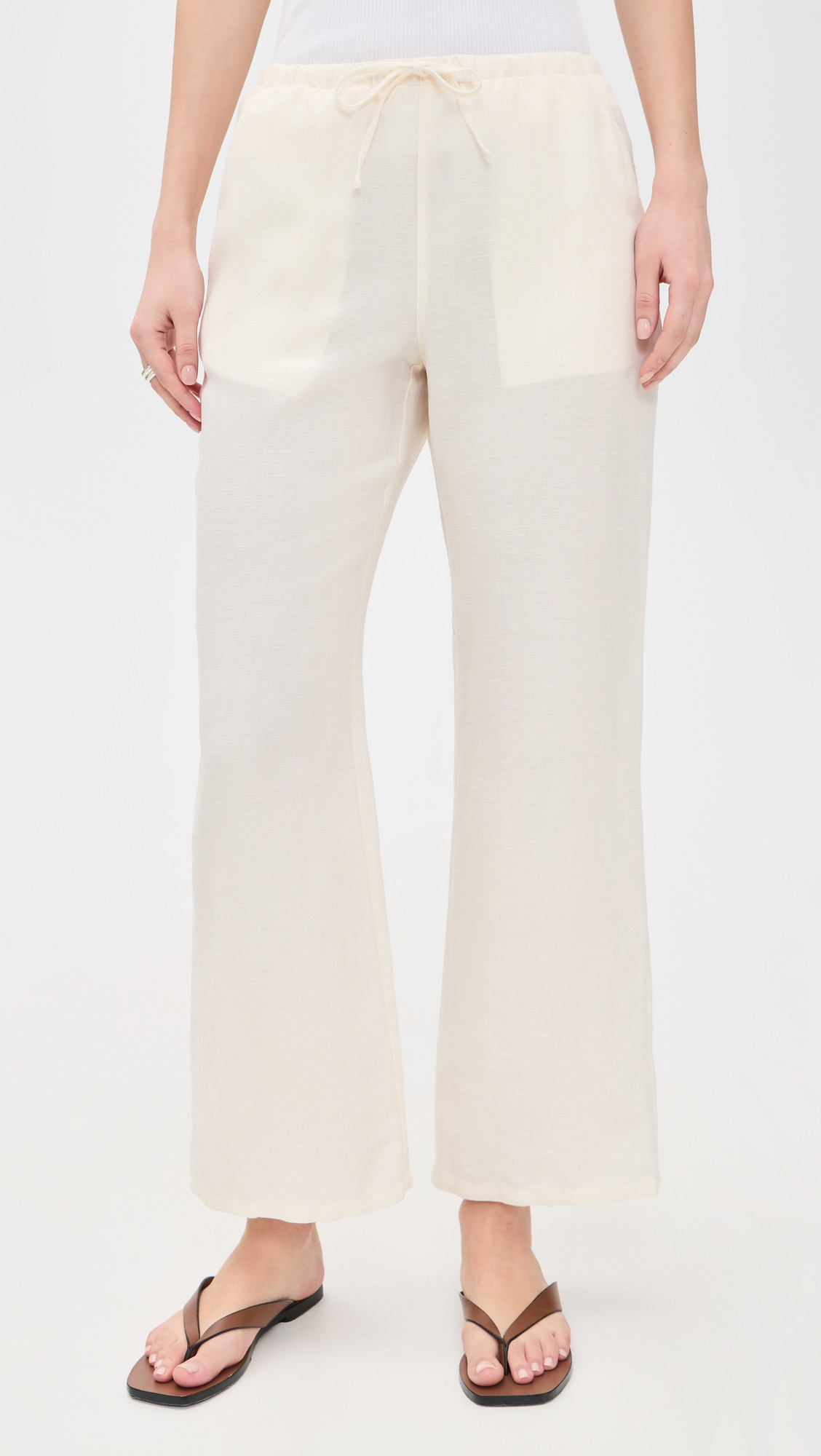 Marine Layer Linen Drawstring Pants Bright White M | Shopbop