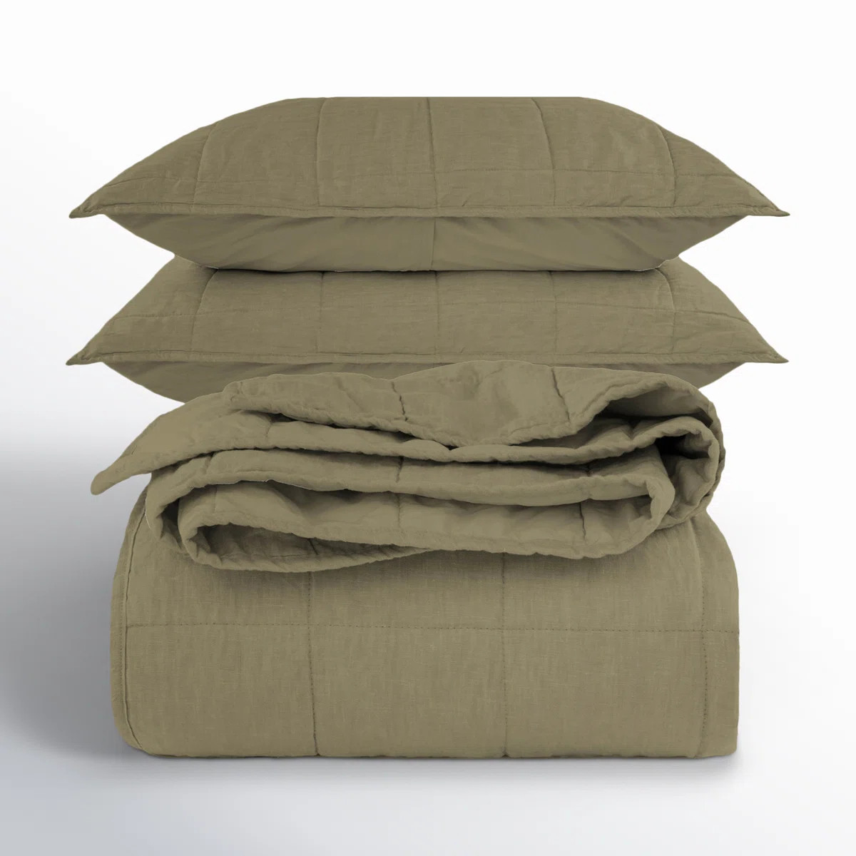 French Linen Box Stitch Quilt & Sham Set | Wayfair North America