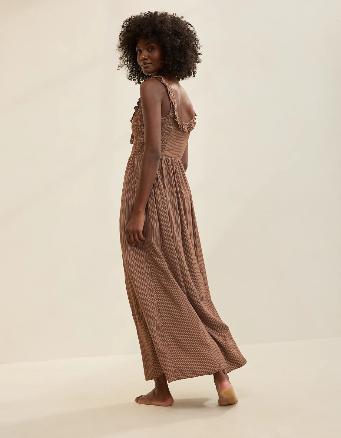 Aerie Happy & Drapey Side Smocked Dress | American Eagle Outfitters (US & CA)