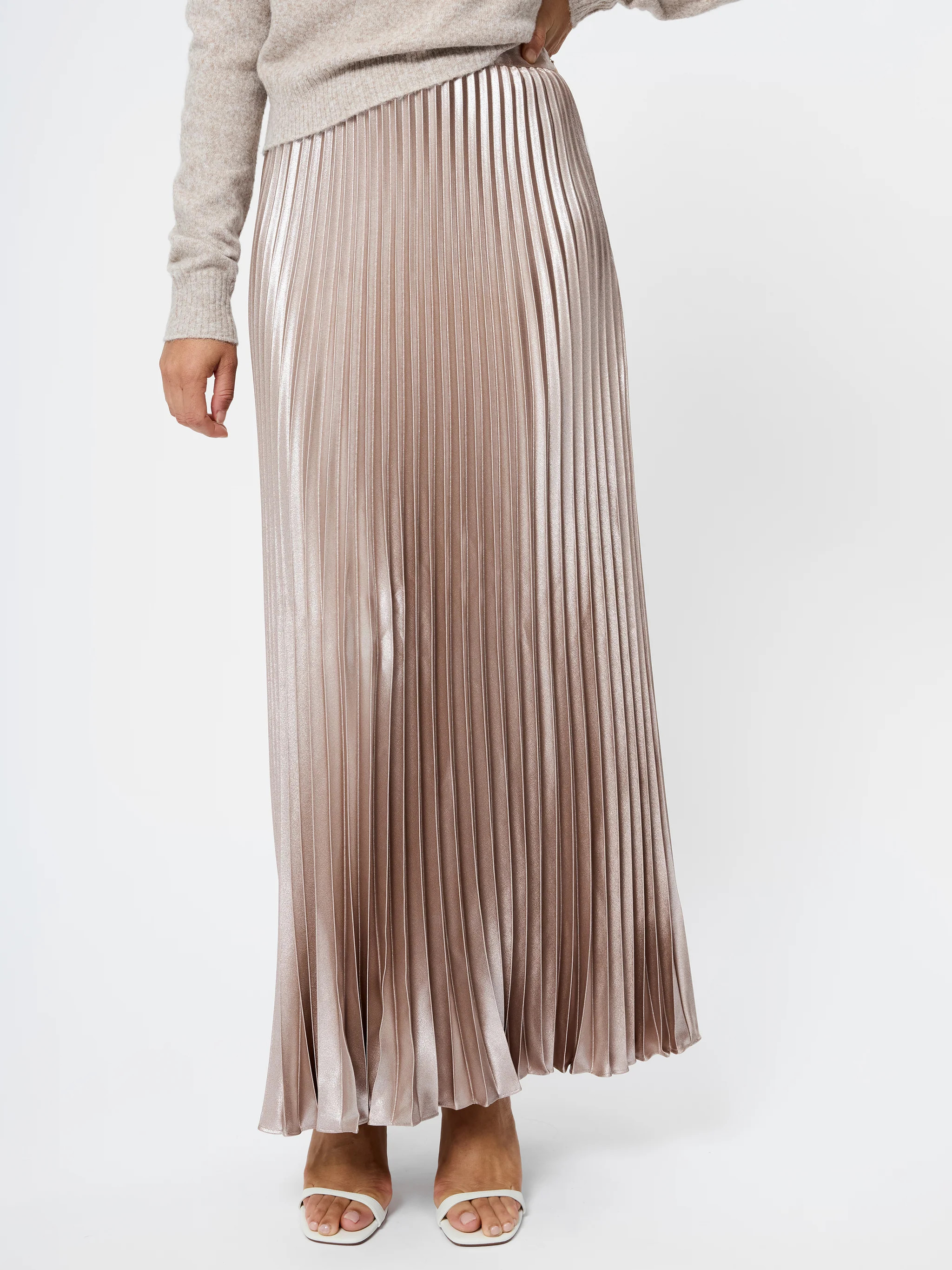 Marielle Metallic Satin Maxi Skirt | French Connection (US)