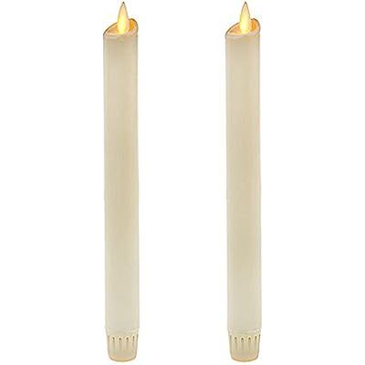 One Pair Candle Impression Mirage Wax Covered LED Tapers (White) | Amazon (US)