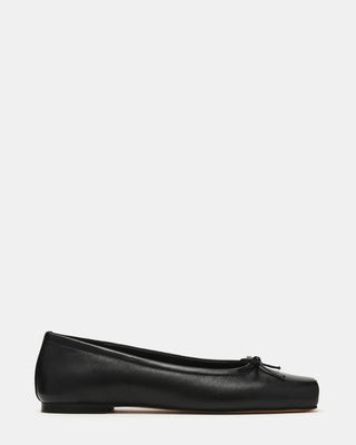 Steve Madden Women's Eleve Square Toe Flats - Black Leather - Size 7 | Steve Madden (US)