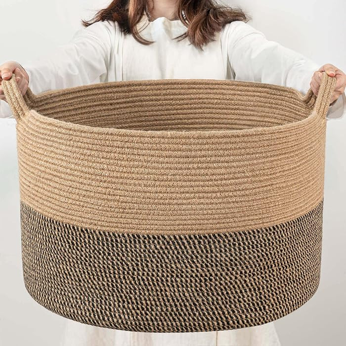 INDRESSME Extra Large Storage Basket， 21.7" x 13.8", Toy Storage Bins with Handles for Living R... | Amazon (CA)