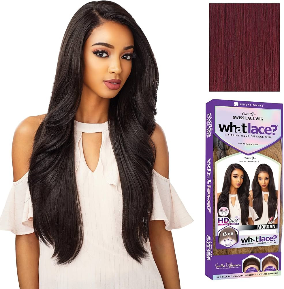 Sensationnel What Lace 13X6 Wigs - Morgan Lacefrontal Hand Tied Glueless Synthetic with Natural D... | Amazon (US)