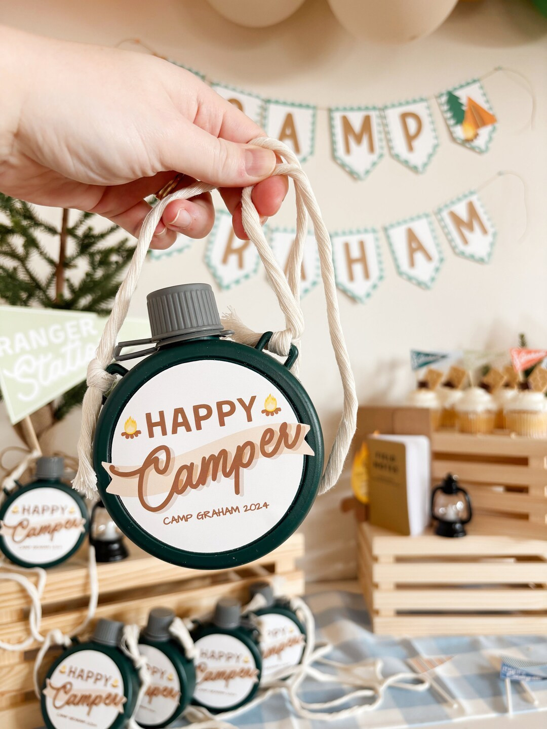 Kid Camping Water Canteen | Camping Party Favor | Camping Birthday | Adventure Party | Outdoorsy ... | Etsy (US)