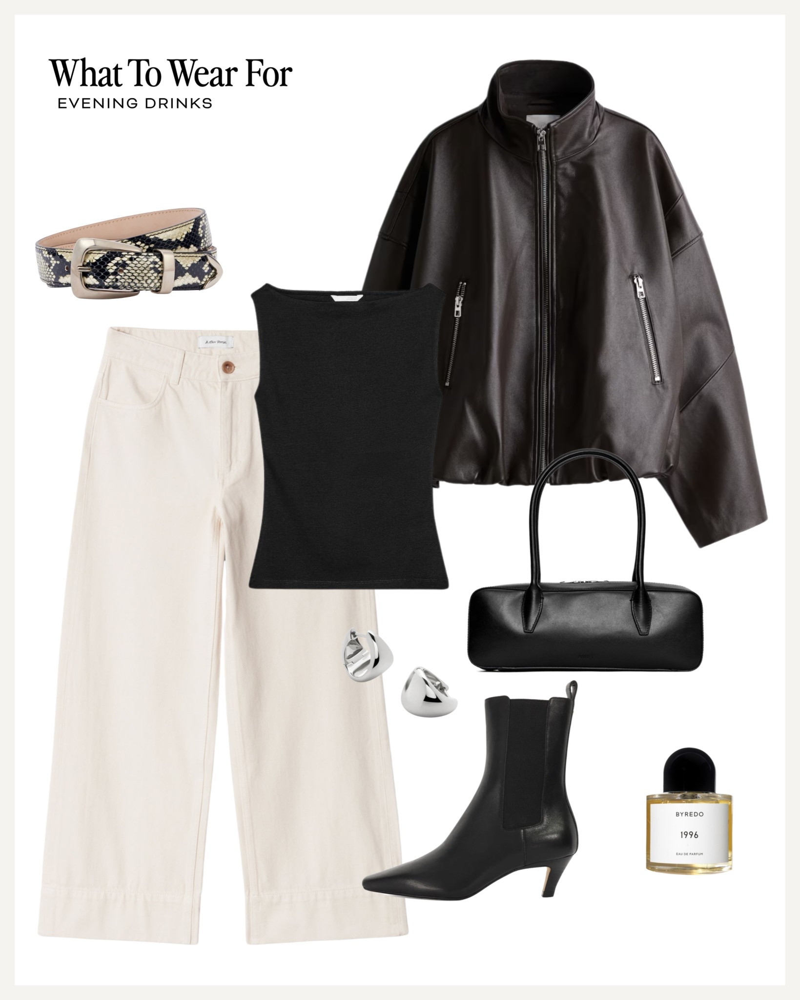 Evening drinks outfit

Spring style / white jeans / leather jacket / heeled boots / animal print belt 

#LTKstyletip #LTKspring #LTKuk