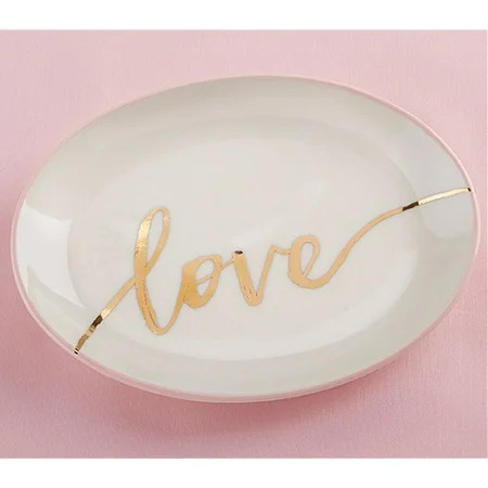 White Love Trinket Dish With Gold Foil Print | Walmart (US)