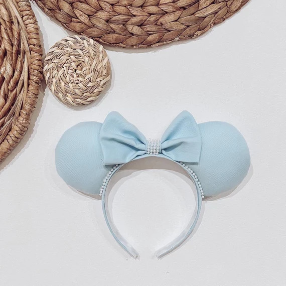 The Blue Slipper Mickey Ears | Minnie Ears | Mouse Ears | Pastel Blue Ears | Blue Ears | Disney E... | Etsy (US)