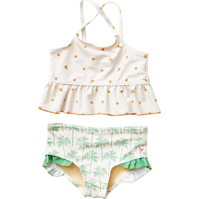 Joy Swim Tankini, Ditsy Oranges | Maisonette