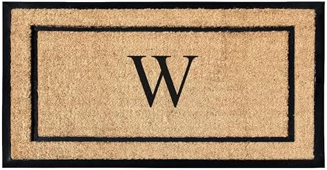 A1HC Natural Coir & Rubber Large Monogrammed Doormat, Thick Durable Entry Mats for Entrance Heavy... | Amazon (US)