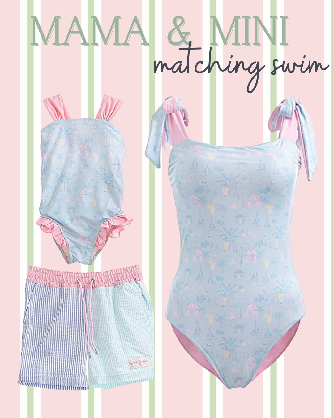 Mama and mini matching swim 🩵 Dad match available too! 

#LTKKids #LTKSeasonal #LTKmomlife