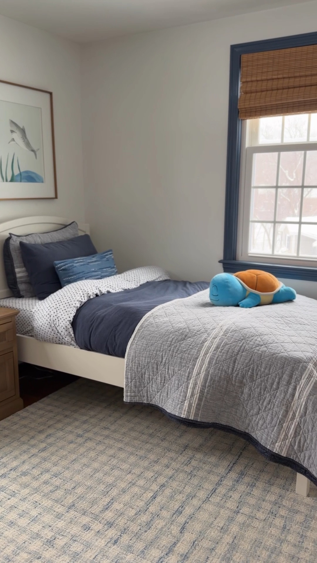 6-year-old boy bedroom makeover 💙
Removed the extra bed (aka the toy dumping ground), added a desk + bookcases for Lego building and storage, a pinboard for artwork, and a cozy rug to finish it off.

#LTKKids #LTKHome