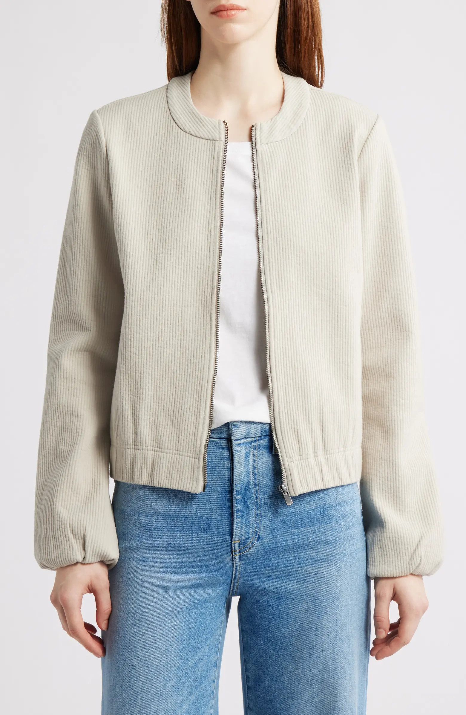 NIC+ZOE Cord Knit Bomber Jacket | Nordstrom | Nordstrom