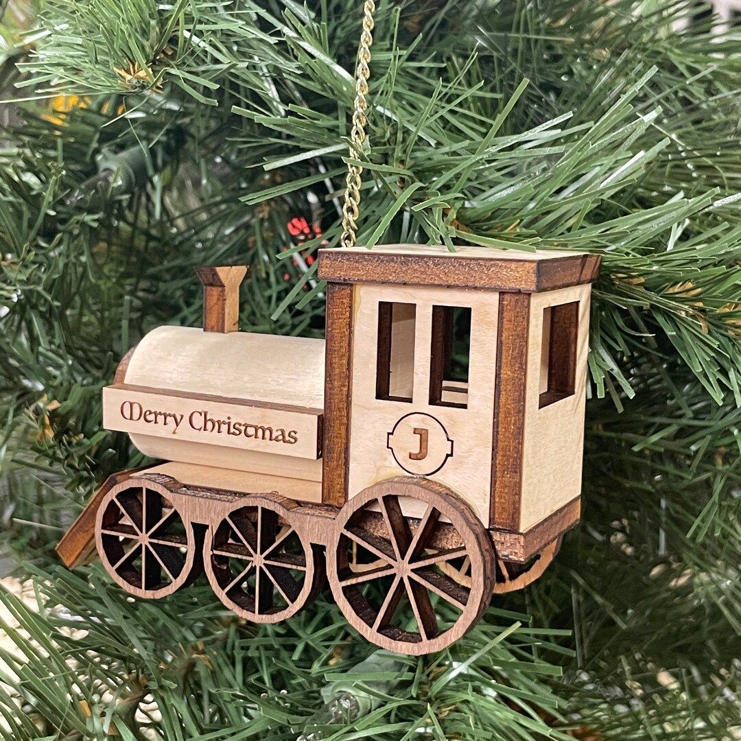 All Wood Personalized Toy Train Christmas Ornament - FREE SHIPPING! | Etsy (US)