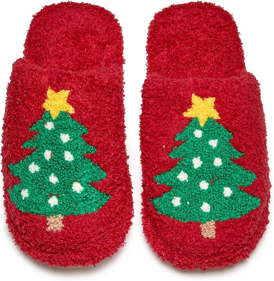 Funky Junque Women’s Fuzzy House Slippers – Cozy Indoor Outdoor Fluffy Clog Christmas Slipper... | Amazon (US)