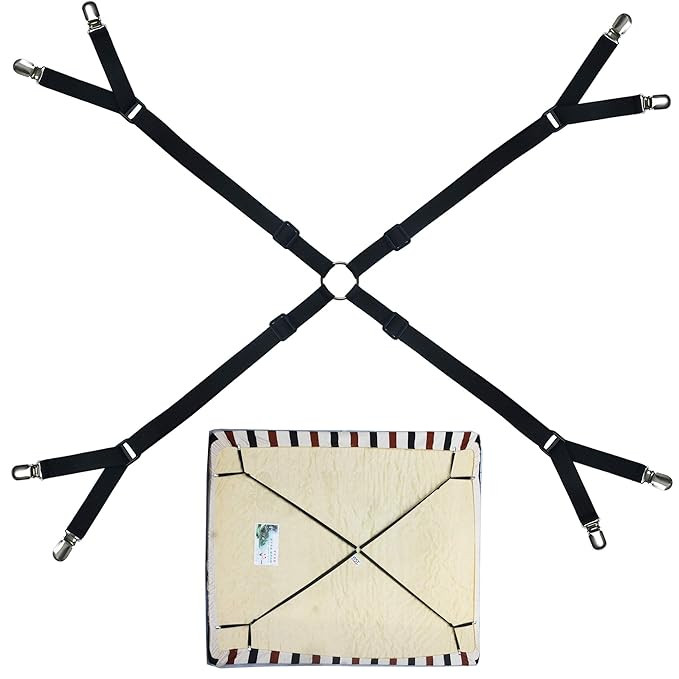 One set Crisscross Adjustable Bed/Fitted Sheet Straps Suspenders Gripper/Holder/Fastener -Keep yo... | Amazon (US)