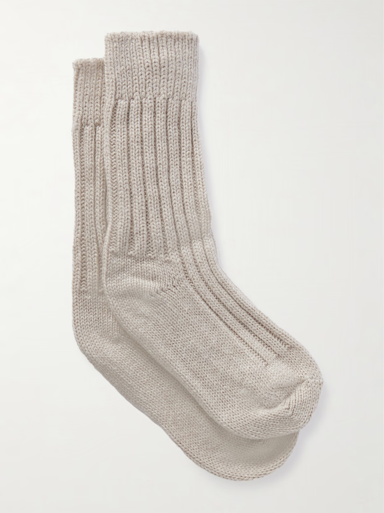 The Elder Statesman - Yosemite Ribbed Cashmere Socks - Ecru | NET-A-PORTER (US)